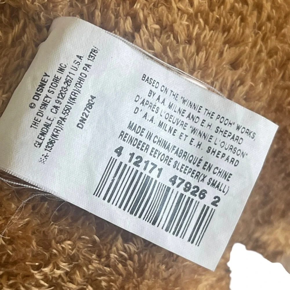 Winnie the Pooh EEYORE Reindeer Sleeper Pajamas Plush Disney Store Exclusive 13